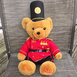 FAO Schwarz Royal Guard Teddy Bear - Red and Black